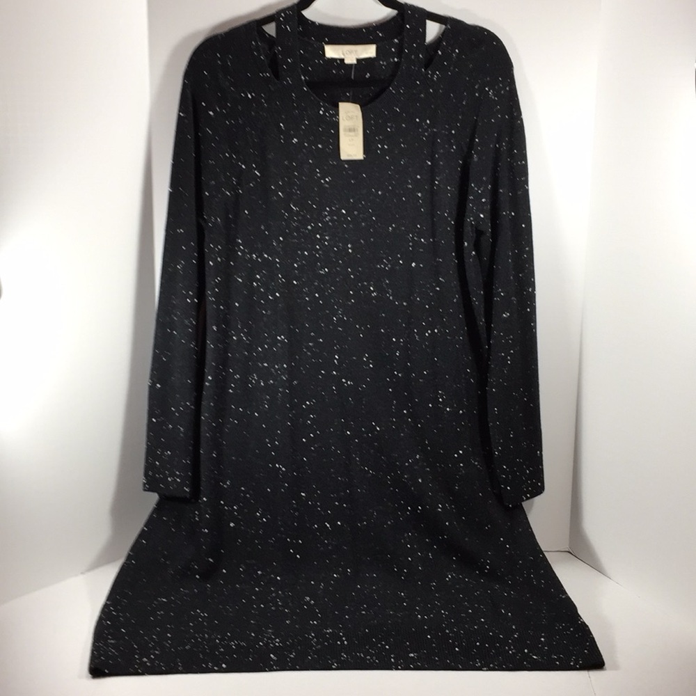 LOFT Sweater dress black & white LP NEW